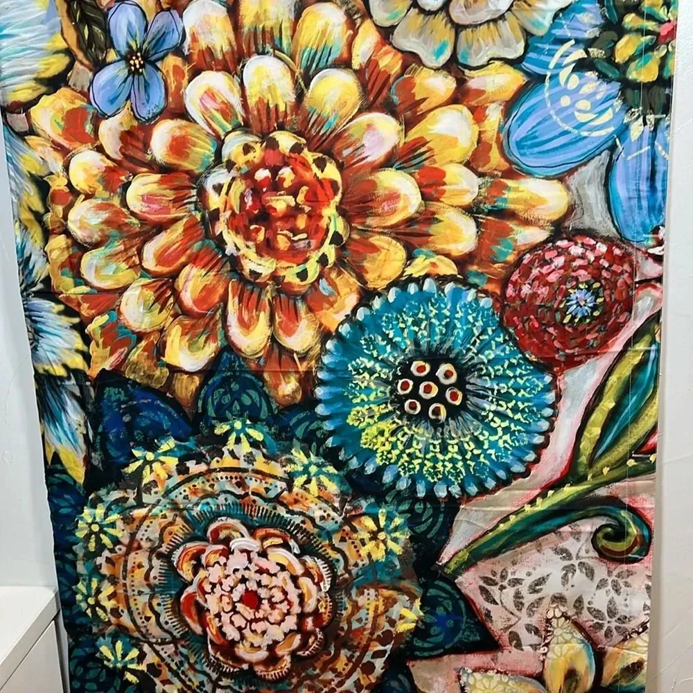 Laural Home Floral Shower Curtain Boho Colorful Spring Floral 71” x 72”